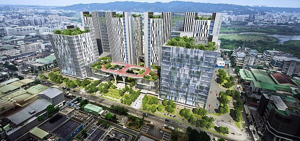 土城AI智慧園區完工模擬圖。圖片中華工程提供
