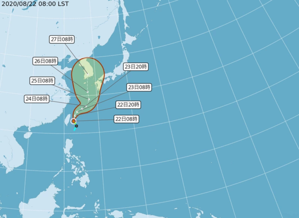 巴威颱風今天上午生成，氣象局上午10時30分將發布海上颱風警報。圖／取自氣象局網站