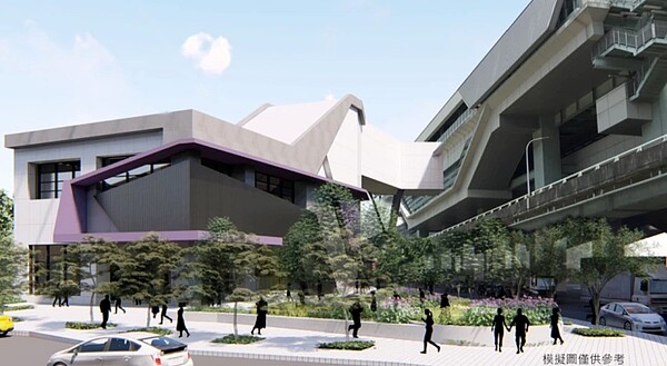 機捷泰山站去年底預計開工新增泰山側出口,該工程經過3次開標後終於標出,此為完工模擬圖。 圖/新北捷運局提供