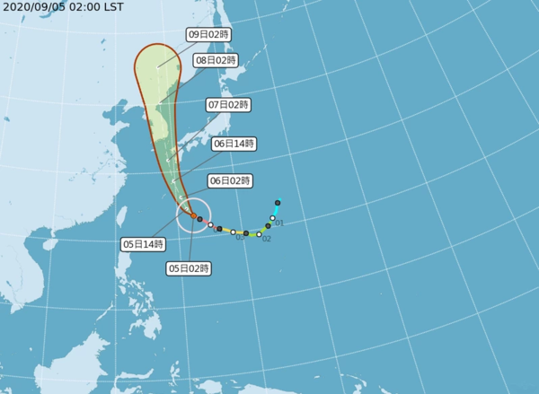海神颱風。圖／取自氣象局網站