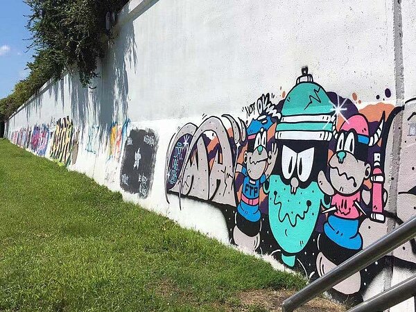 北市河濱公園7處塗鴉牆開放民眾創作。圖/水利處提供