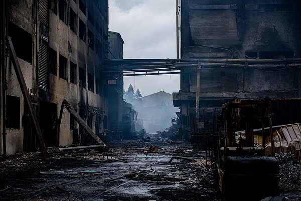 桃園日前發生嚴重工廠大火。圖/取自桃園市政府