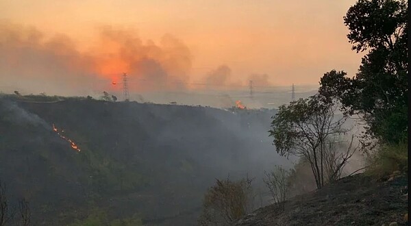 大肚山長年火災生態浩劫,也讓中部空汙加劇。 圖/台中市消防局提供
