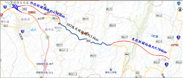 台86線向東延伸至台3線道路新闢案正式核定。圖/台南市政府工務局提供
