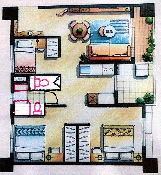 盧淑媛建議,1衛浴可改成1.5套。圖為1.5套衛浴示意圖。