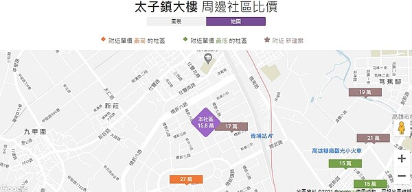 「太子鎮大樓」周遭生活機能。圖／翻攝《實價登錄比價王》