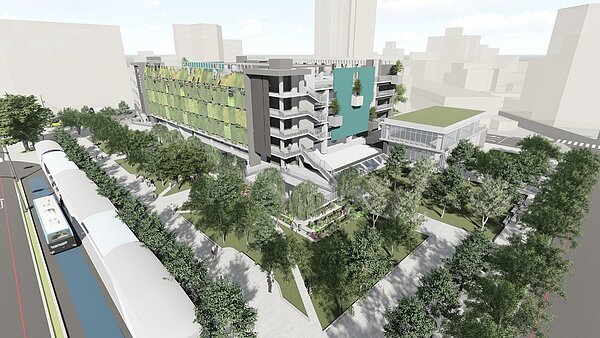 台中市興中停車場原為141席位的平面停車場,將推動「停車場垂直公園化」,停車空間大增4.4倍。圖/台中市政府提供