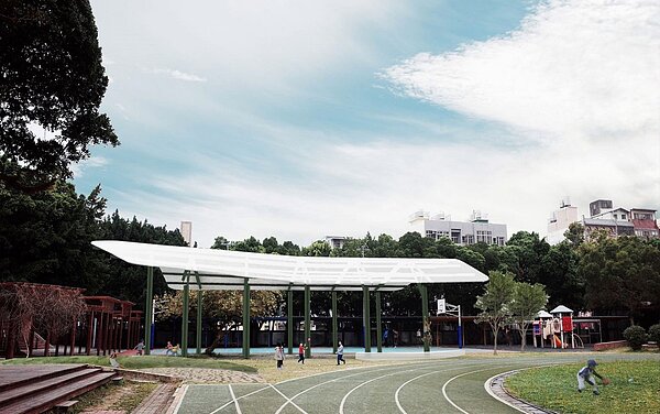 民富國小風雨球場模擬圖。圖/新竹市教育處提供