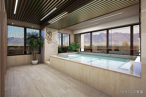 環境極佳的SPA池／宜雄建設提供
