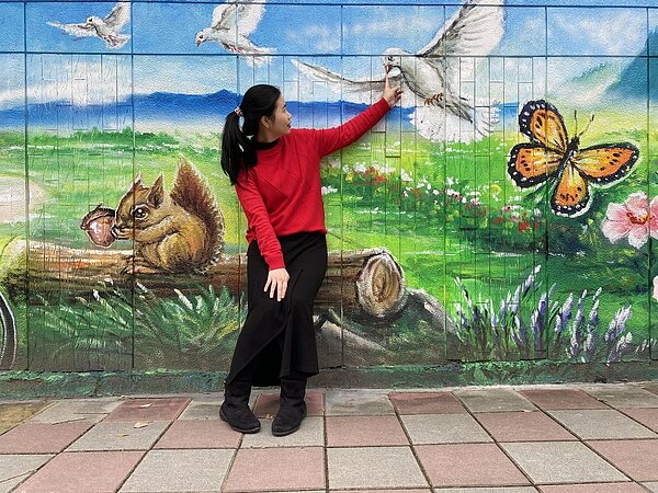 新店防疫中心外牆,變身打卡新景點。圖/新北市政府動物保護防疫處提供