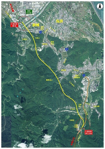 國5銜接蘇花改可行性評估區位圖。圖／交通部高公局提供