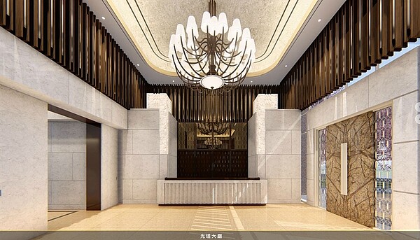 一樓大廳(3D合成圖)/利晉營造、弘新建設提供