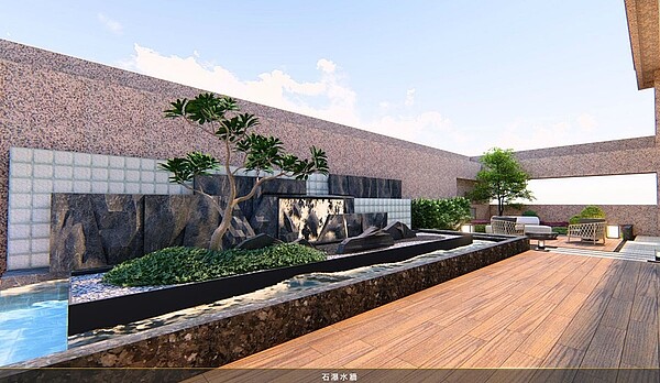 庭園造景相當優美(3D合成圖)/利晉營造、弘新建設提供