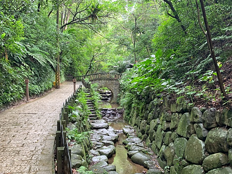 虎山溪步道適合全家大小出遊散步。圖／邱玟霖攝