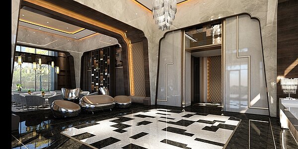 挑高的接待大廳/豐邑建設提供