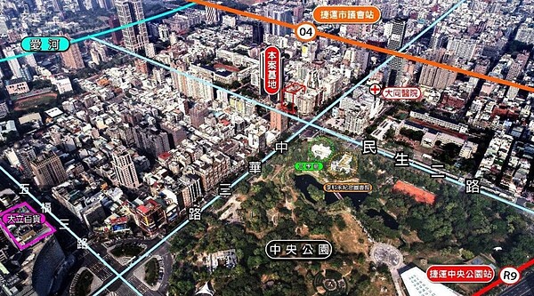 高雄市舊市立總圖設定地上權開發案,基地面積約556坪。圖片高雄市財政局提供