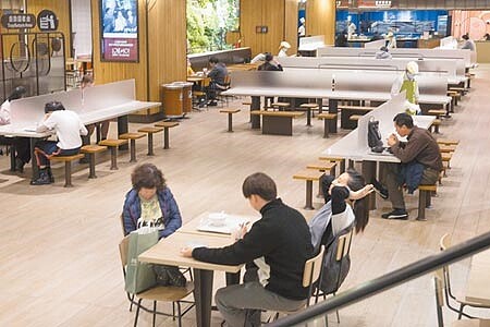 受到新冠疫情衝擊內需市場影響,去年台灣餐飲業營業額為7776億元,年減4.2%,為2002年以來首見負成長,圖為百貨公司美食街。(本報資料照片)