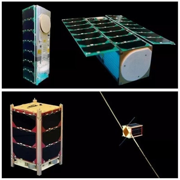 立方衛星「飛鼠」（上）與「玉山」（下）24日晚間11時發射升空。圖／取自國家太空中心官網