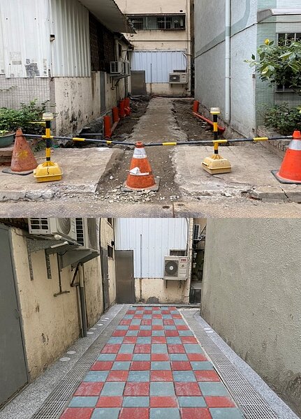 後巷接管後不只不再發出惡臭,環境也變得更美觀。圖/台中市政府提供