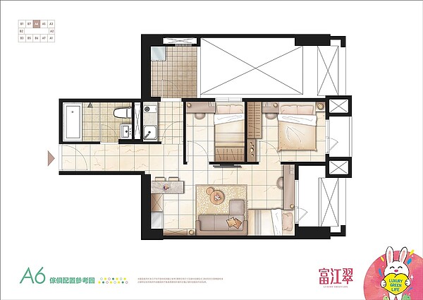 27坪2+1房格局圖／海悅廣告提供