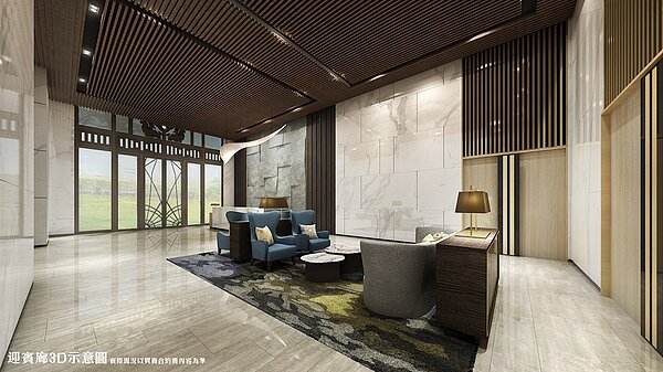 挑高6米8的接待大廳/海悅廣告提供