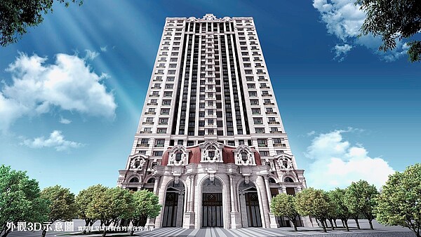 「富江翠」外觀採巴洛克式建築風格/海悅廣告提供