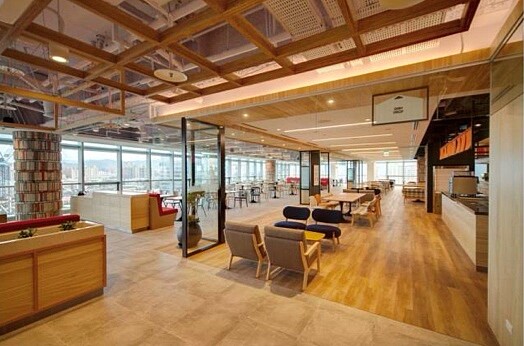 為了讓員工們滿足飲食需求、增進交流的餐廳、飲料區。圖/Google提供