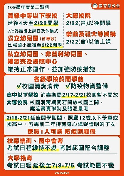 教育部公布學校及指考防疫新制。圖/疾管署提供