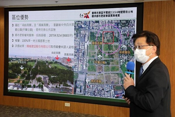 「台南市東區平實段2、3、5、6地號營改土地都市更新案簽約儀式」4日正式簽約。圖／台南市政府提供