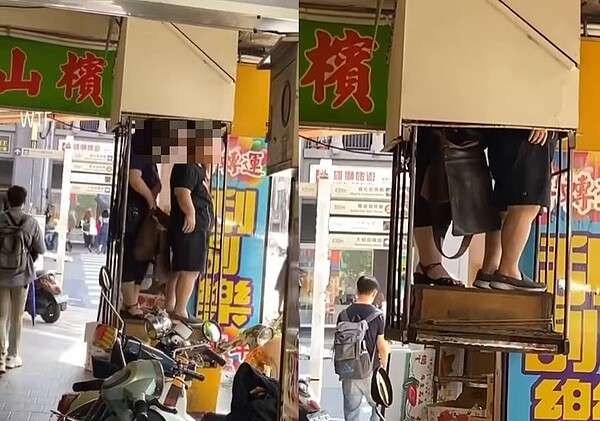 騎樓裝設升降梯在網路上引發熱議。圖/截自臉書社團《路上觀察學院》