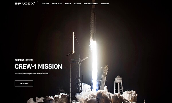 SpaceX自製的火箭「獵鷹9號」與太空船「載人龍號」(Crew Dragon)成功發射升空。圖/取自SpaceX