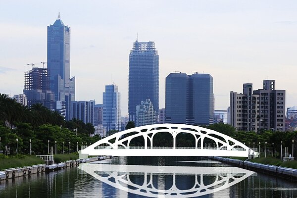 高雄新建跨越前鎮河的車行橋,27日早動工。示意圖/高雄市工務局提供
