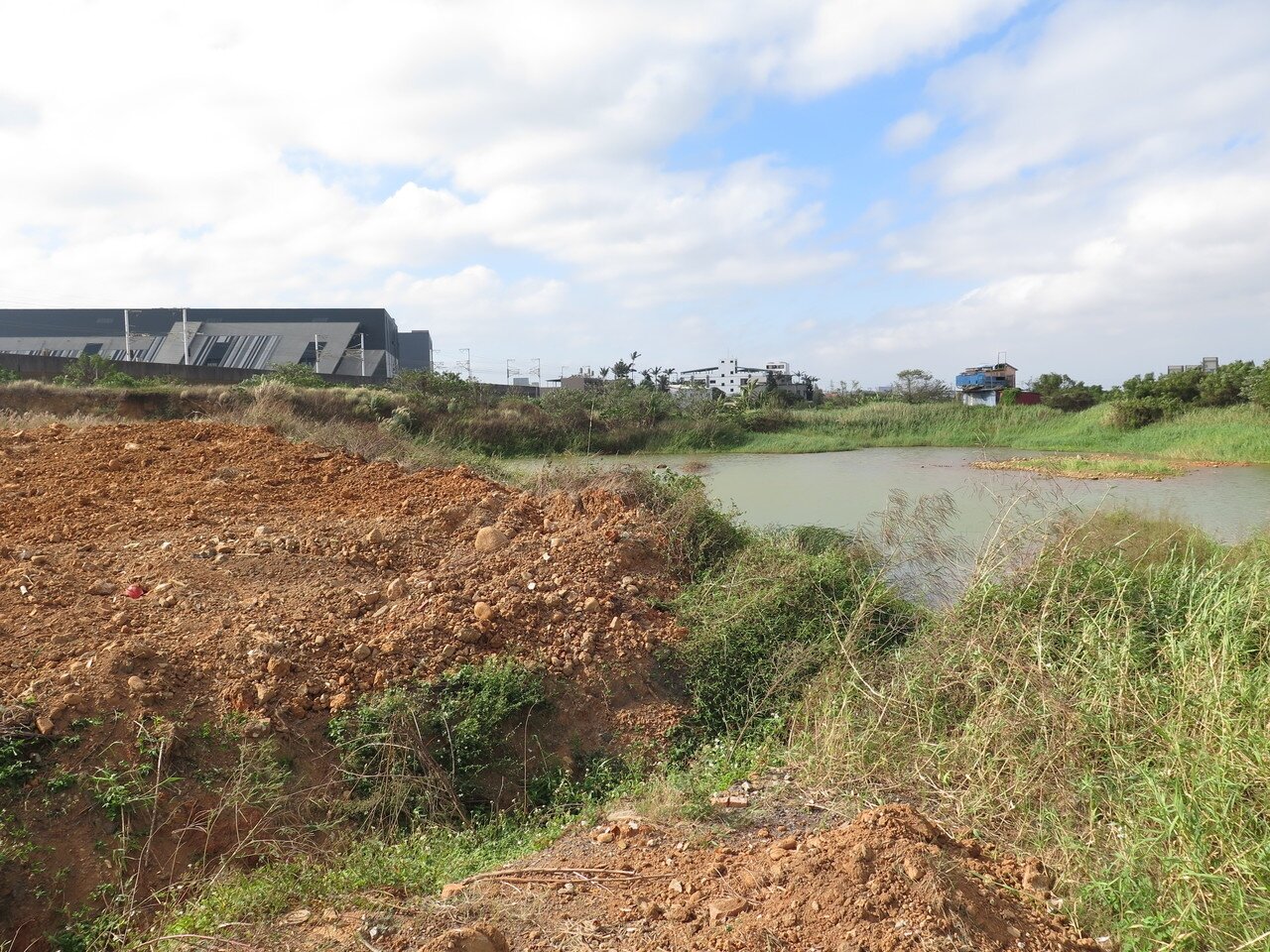 桃園楊梅上田段六十三地號埤塘,為國家級重要濕地,卻慘遭非法填土,大部分水體面積遭土方覆蓋約一層樓高。記者張裕珍/攝影