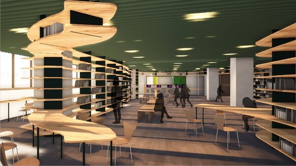 龍山圖書館明年4月啟用。圖／新竹市政府提供