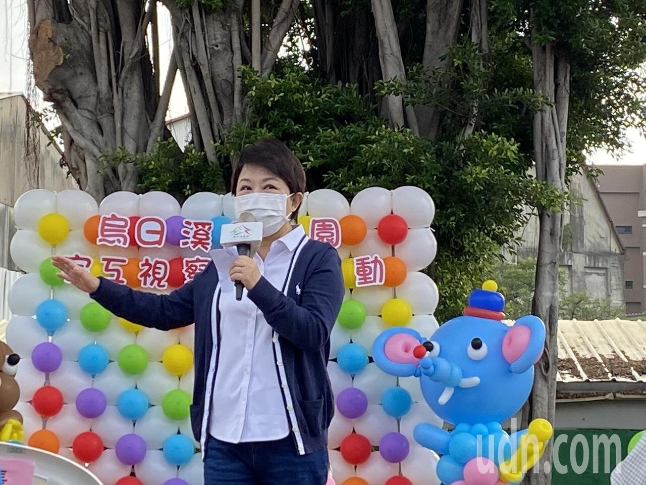 台中市長盧秀燕今天參加烏日溪邊公園完工視察祈福活動。圖/聯合資料照