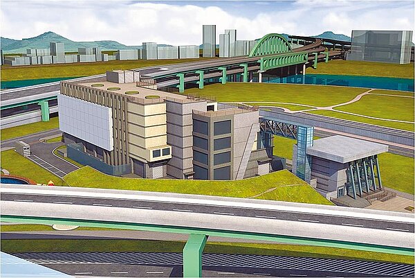 松湖超高壓變電所將採多目標用途大樓興建，圖為意象圖。（台電提供）