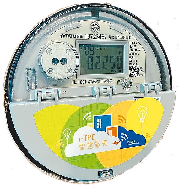 台電智慧電表計畫，明年除原定擴增50萬戶，擬再彈性開放用戶主動申裝。圖為智慧電表。（台電提供）