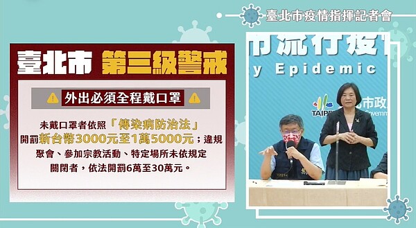 台北市16日新增89例本土個案，市府即刻召開防疫因應記者會，由市長柯文哲主持。圖／翻攝柯文哲臉書