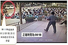 台中市確診病例案1591感染源不明，該個案曾到過北屯福隆宮。市府比對監視器，確診該確診個案並未進入寺廟，只有騎機車經過。圖／台中市新聞局提供