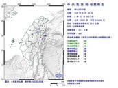 宜花連3震！規模4.4地震近半台灣有感　最大震度4級