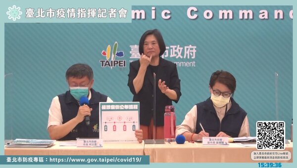 因應疫情不斷攀升，台北市長柯文哲下令除餐廳禁止內用外，也於20家醫院加開快篩站。圖／截自柯文哲臉書直播