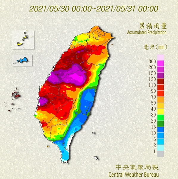 梅雨鋒面過境，為中部地區帶來豐沛雨量。圖／台中市水利局提供