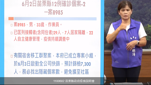 苗栗縣政府0602疫情記者會畫面。圖/苗栗縣政府提供