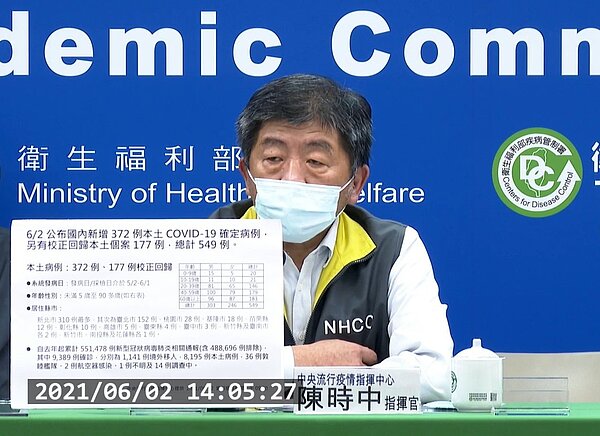 嘉義地區1間醫院遭爆料,替疑似確診病患治療卻「沒在適當處所」,有傳染疑慮。圖為中央流行疫情中心指揮官陳時中今下午開記者會。圖/翻攝衛生福利部臉書