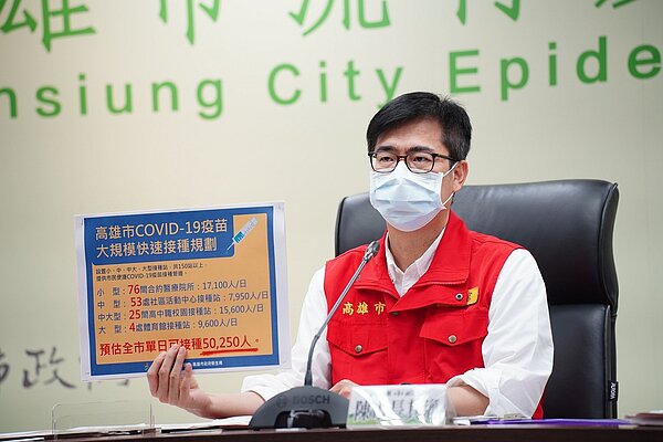 高雄市預計全市單日可接種50,250人。圖／高雄市政府提供