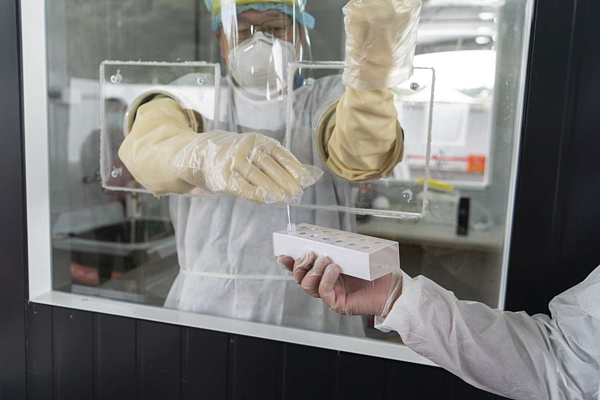 為全面強化竹竹苗防疫,新竹市第三座「香山社區篩檢站」,9日正式啟用。圖/新竹市政府提供