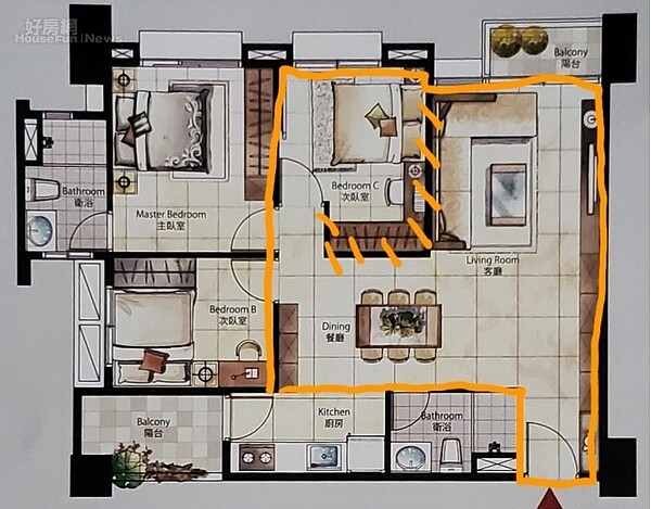 網友欲規劃格局。圖／翻攝自mobile01_THEEND2021