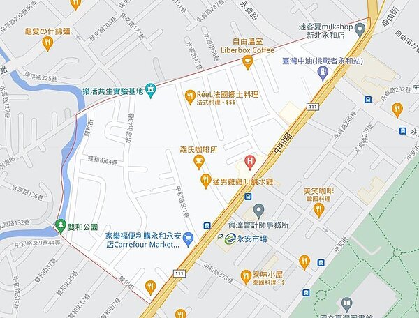 有著許多美食的安和里。圖/擷取自Google地圖