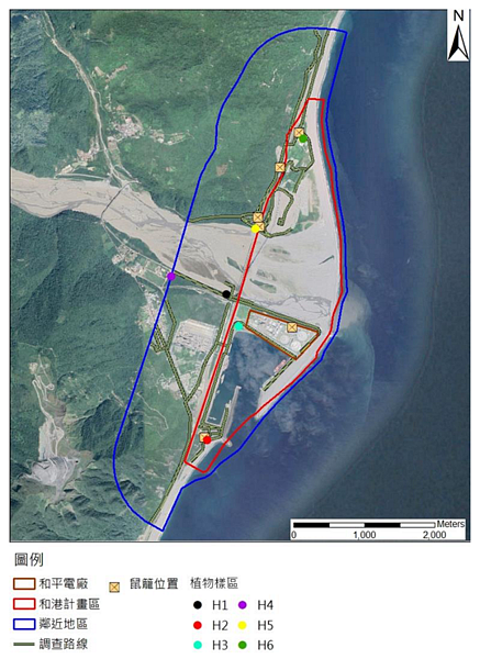 和平電廠生態調查點位。圖/取自環說書