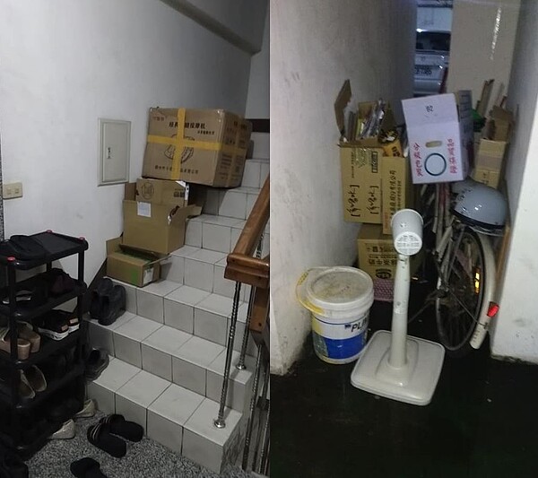 鄰居堆放大量紙箱及雜物在大樓公共空間。圖/截自《爆怨2公社》
